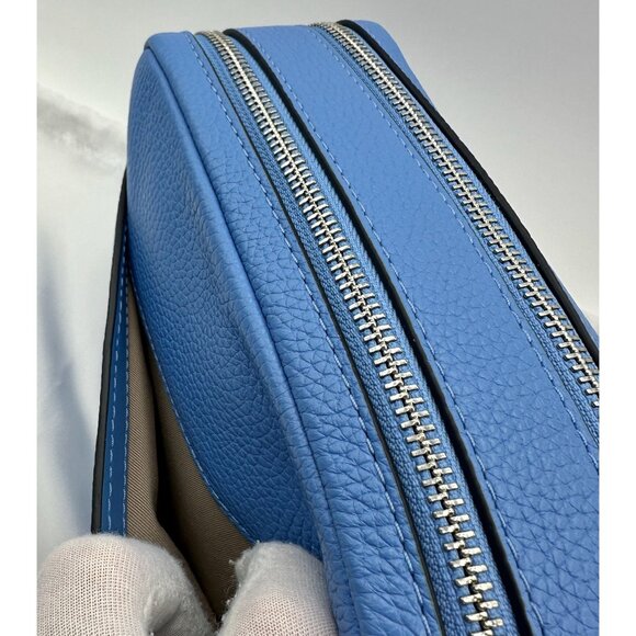 Michael Kors Bryant Med Leather Double Zip Chain Camera Crossbody South Pacific - Picture 7 of 16